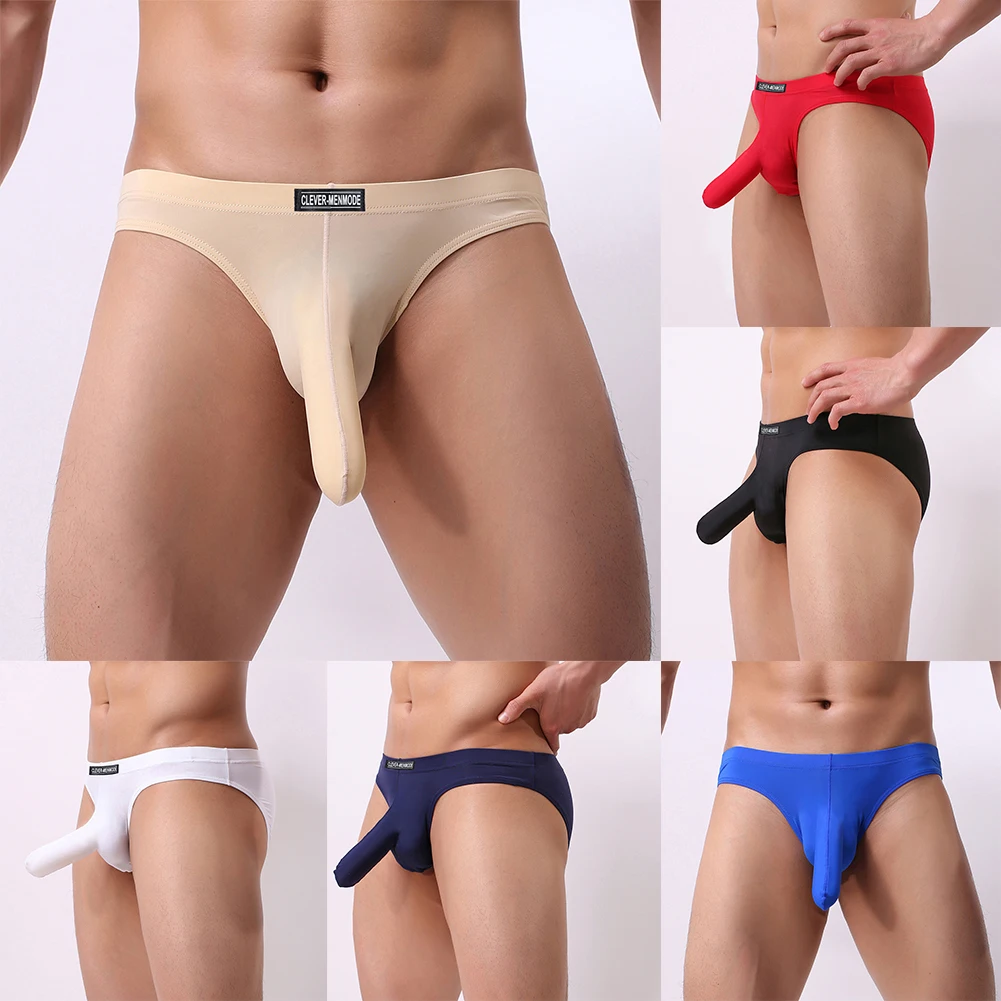 

Men Sexy Brief Elephant Nose Bikini Ice Silk Underwear Breathable Panties Shorts Flexible Comfortable Erotic Panties New