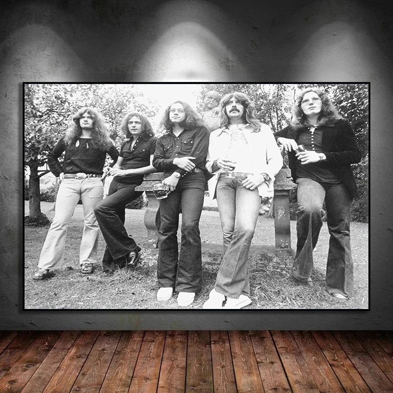 Легендарная рок-группа темно-фиолетовый музыкальный постер винтажный