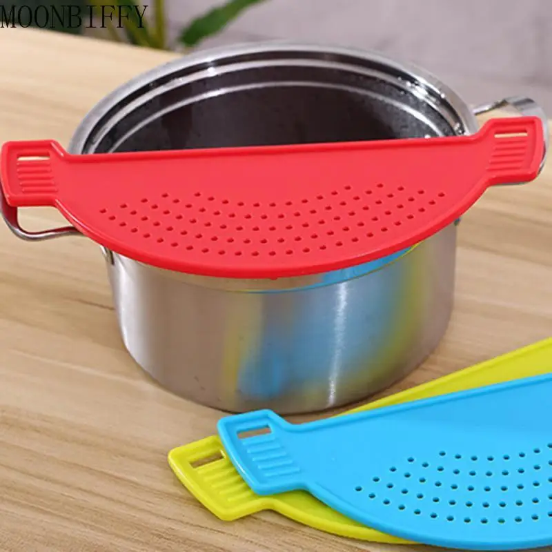 

Kitchen Accessories Plastic Drain Basket Wash Rice Filter Leakproof Baffle Funnel For Jars Kitchen Gadget Pot Side Drainer