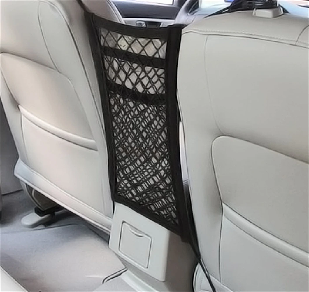 

Universal Car Organizer Seat Back Storage Elastic Mesh Net Bag Between Bag Luggage Holder Pocket Pet Barrier For Auto Cars