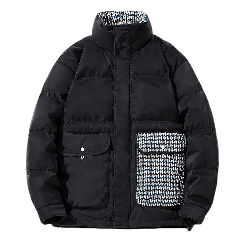 2022 Winter Collared Down Jacket for Men Relaxed Casual Warm White Eiderdown Thick Coat Youth Cropped Jacket