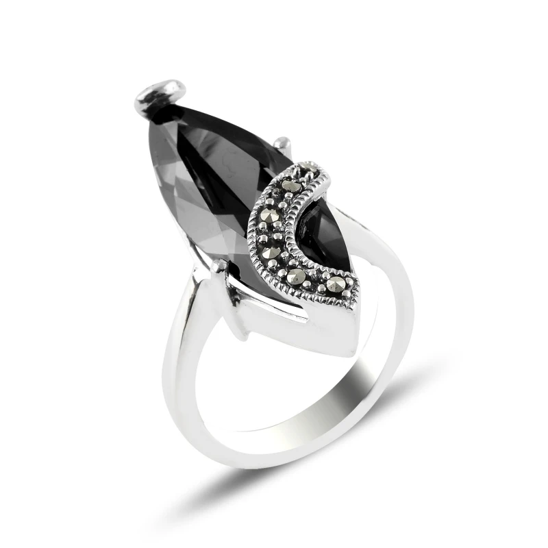 

Серебряное 925 пробы Marcasite & циркониевое кольцо с кристаллом