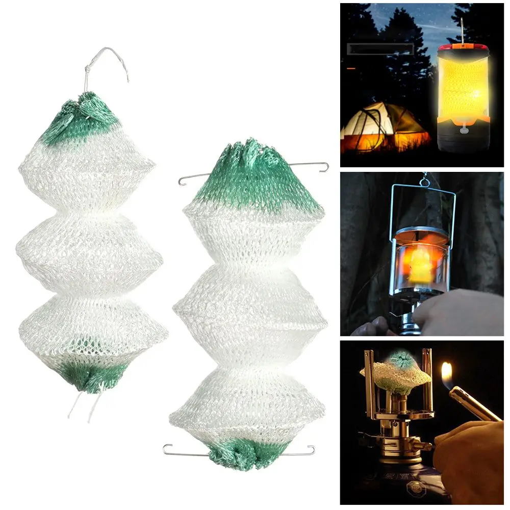 

4PCS Gas Lantern Mantles Kerosene Gas Lamp Cover Durable Mesh Camping Lamp Pressure Lamp Mantles Spare Parts Outdoor Safe Tools