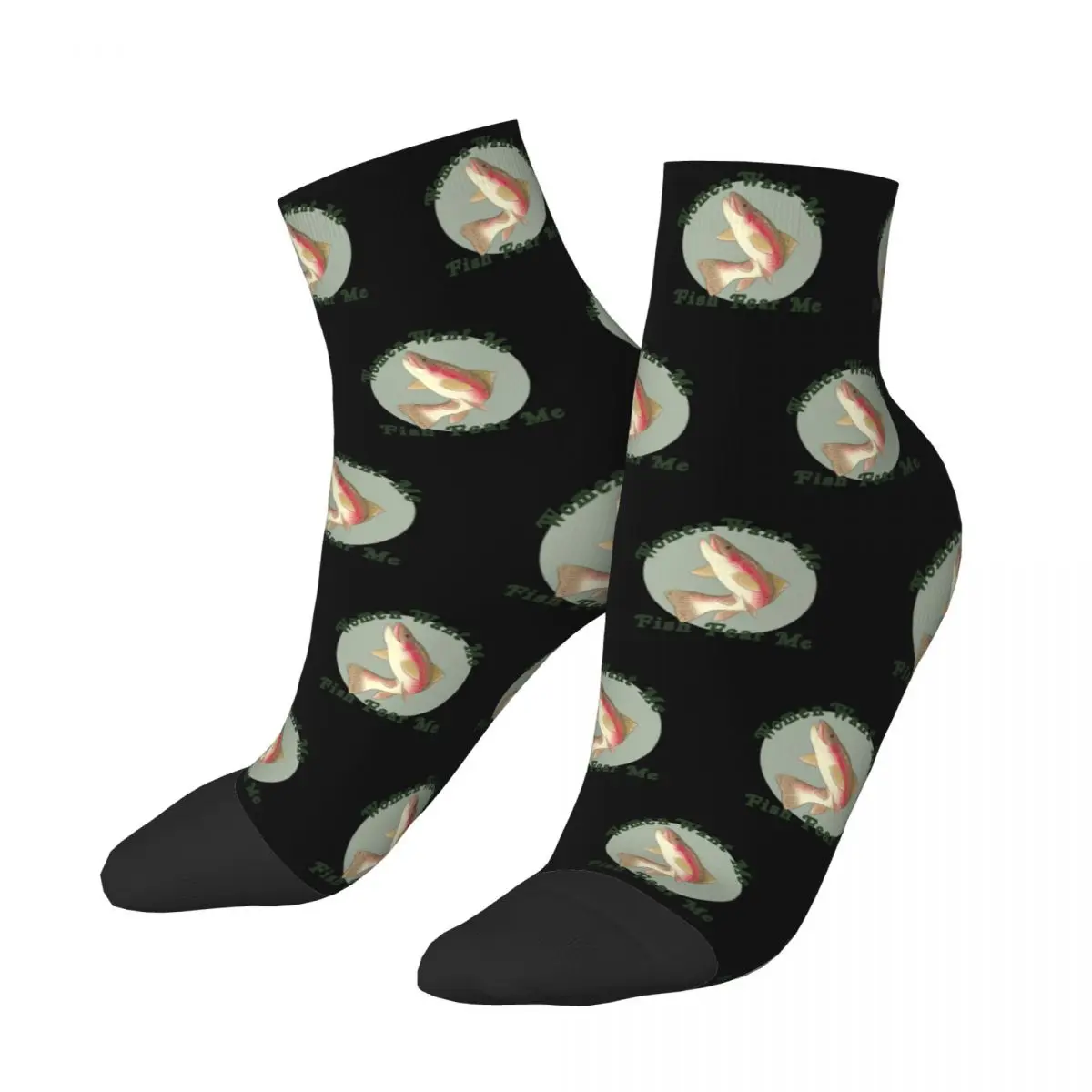 

Красочные женские короткие носки для рыбалки с надписью Want Me, из полиэстера, с защитой от пота