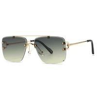2022 fashion men and womens square metal double beam sunglasses modern retro anti ultraviolet uv400 casual sunglasses for adult