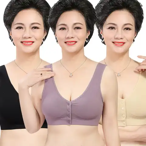 Women Bra Front Closure Plus Big Size Padded Bralette Top Mujer Wireless Pregnant Parturient Nursing Sleep Bras