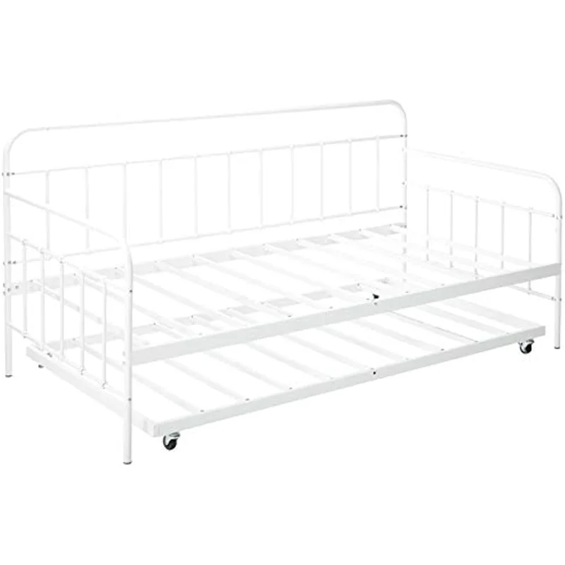 

Premium Steel Slat Support / Daybed and Roll Out Trundle Accommodate / Twin Size Mattresses Sold Separately