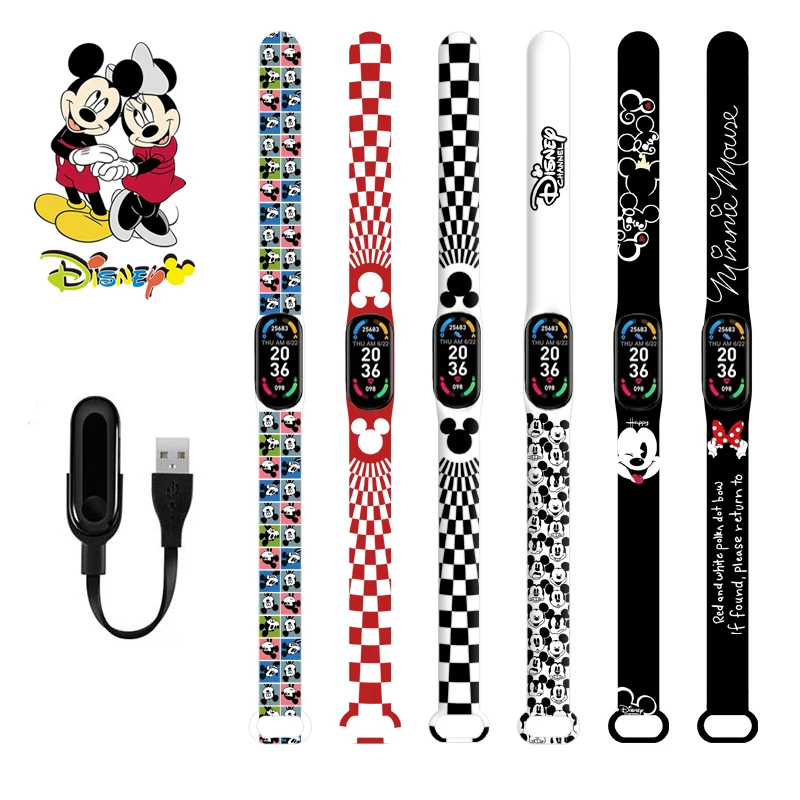 

Disney Mickey Bluetooth Smart Watch M7 Bracelet Sports Electronic Heart Rate Blood Pressure Blood Oxygen Monitoring Watch Gift