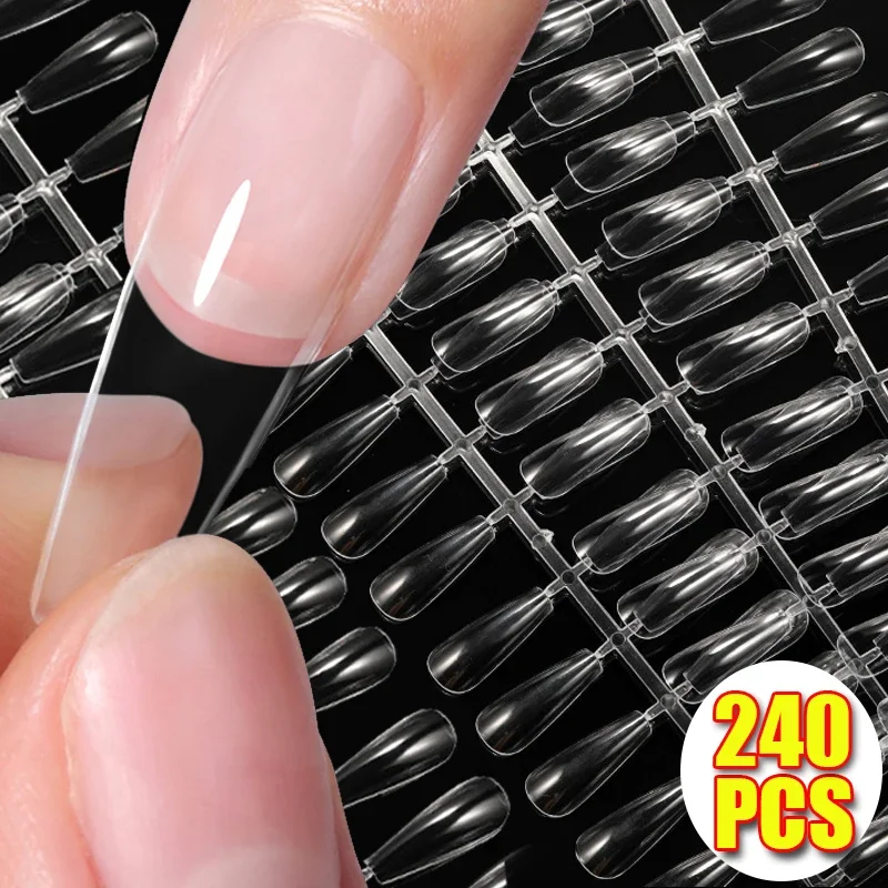 Красивые искусственные ногти 24/240 шт. прозрачные акриловые накладные с полным