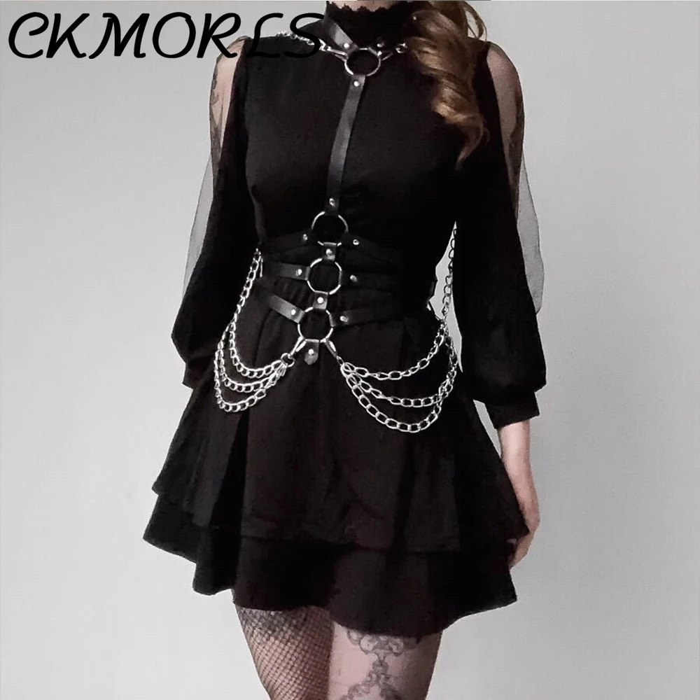 Женская кожаная подвязка с цепочкой для танцев на шесте женское сексуальное