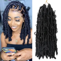 synthetic butterfly locs crochet hair 18inch distressed butterfly locs braids hair goddess pre looped butterfly bob locs