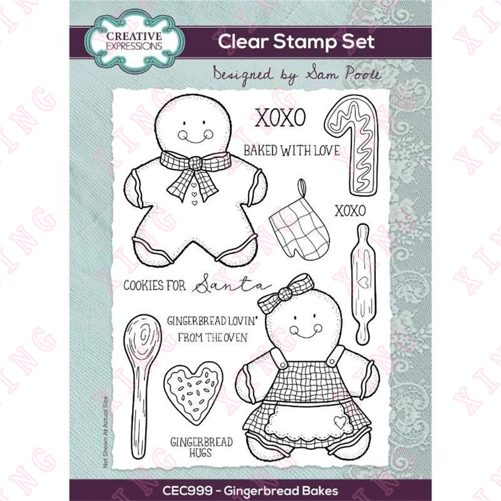 2022 E Gingerbread Bakes Clear Silicone Stamps Diy Scrapbooking Diary Album Craft Paper Card Molds Embossing Decoration Template