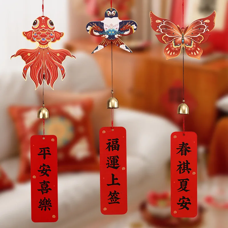 1/2/4 шт. новогодний кулон с колокольчиком змея год праздничный декор подвесной