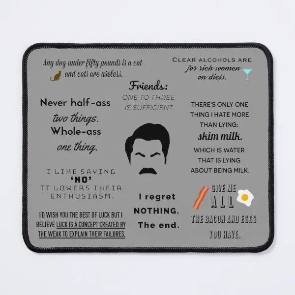 

Коврик для мыши Ron Swanson с цитатами, игровой компьютерный коврик с рисунком аниме, настольный игровой коврик, мужской Настольный коврик для мы...