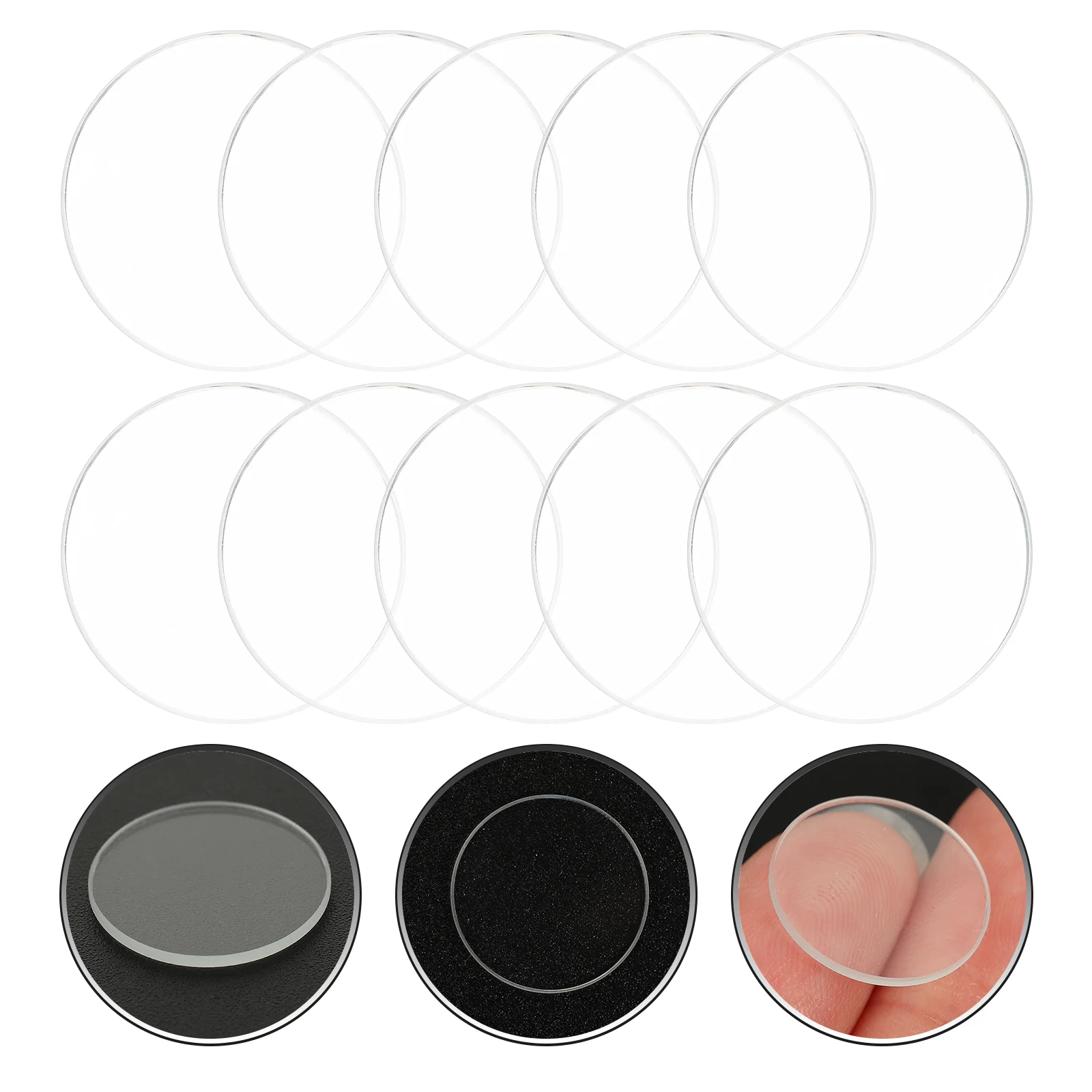 

Watch Lens Glass Replacement Clear Wristwatch Wear Resistant Professional Accessory Flat Parts Repair Compact Replaceable