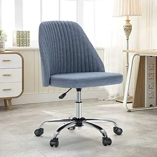 

Office Desk Chair - Adjustable Rolling Chair, Armless Cute Modern Task Chair for Office, Home, Make Up,Small Space, Bed Room