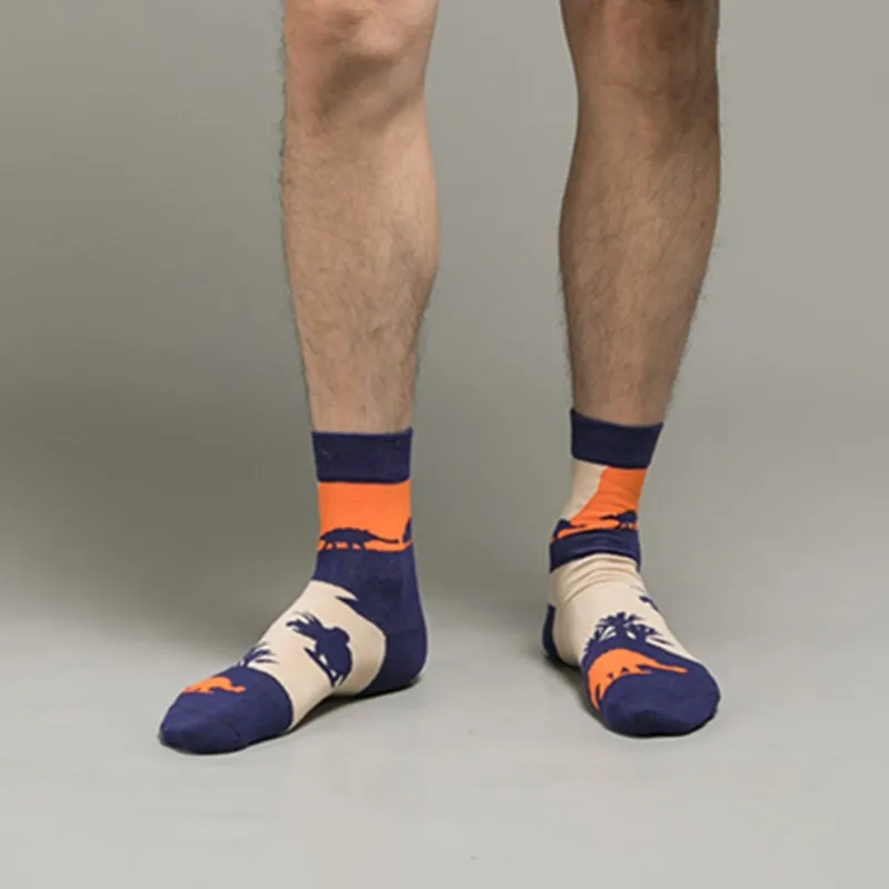 5 pairs / men's socks pure cotton medium socks summer multicolor breathable business men's socks men's deodorant socks