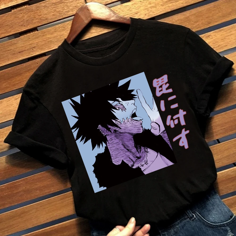 Women Anime Shirt My Hero Academia Printed Dabi Sad Boy O-Neck Short Sleeve T-shirt Summer Harajuku Femme tops clothing