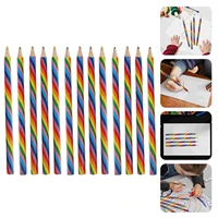 pencils pencil drawing crayons color kids colored rainbow wooden painting portable art artist worker colour tool watercolor set