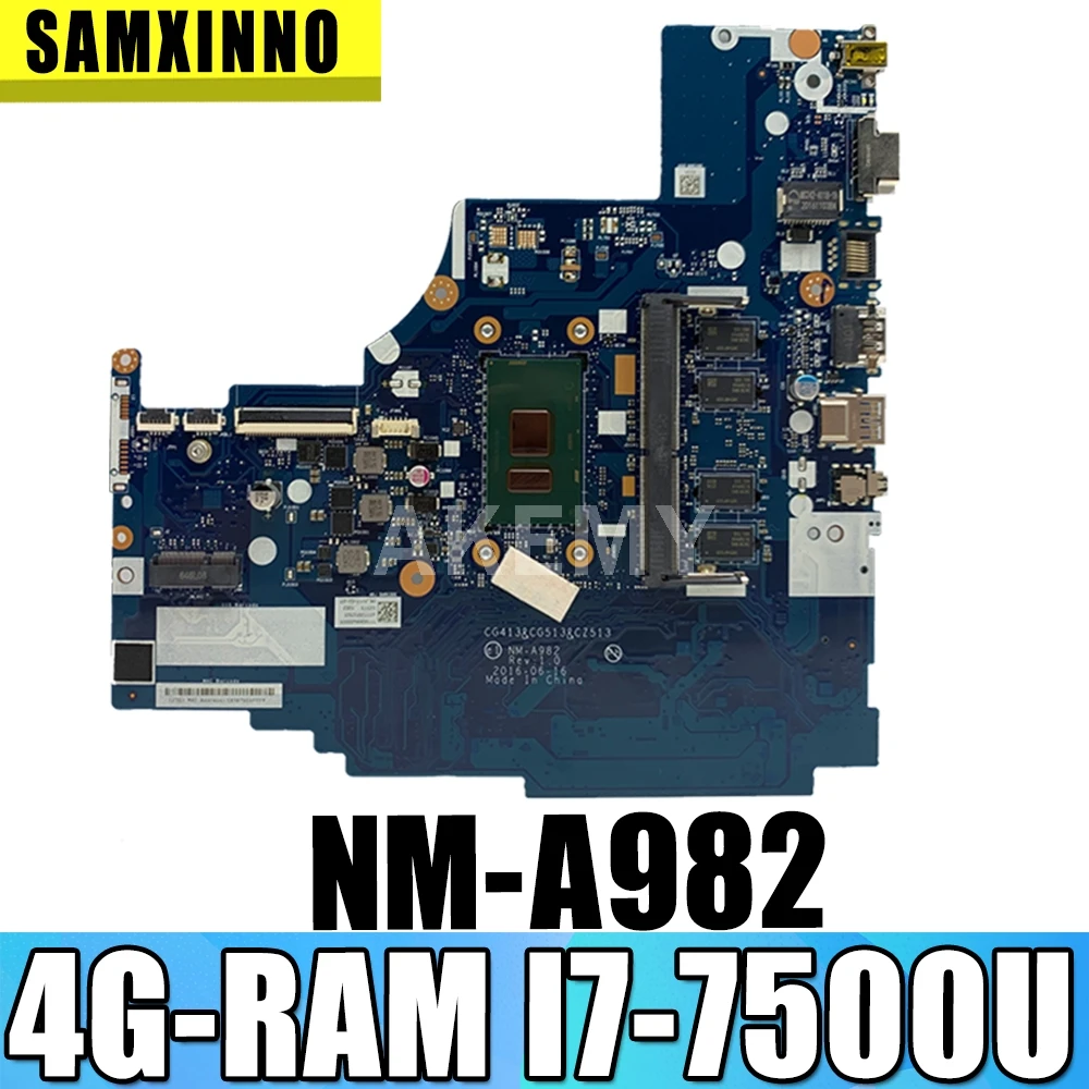 

NM-A982 Laptop motherboard For Lenovo 310-15IKB original mainboard 4G-RAM I7-7500U