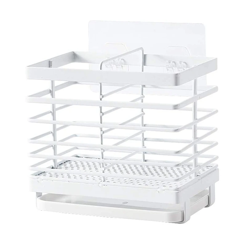 

Wall Mounted Kitchen Cutlery Drainer Spoon Fork Chopsticks Holder Multi-Function