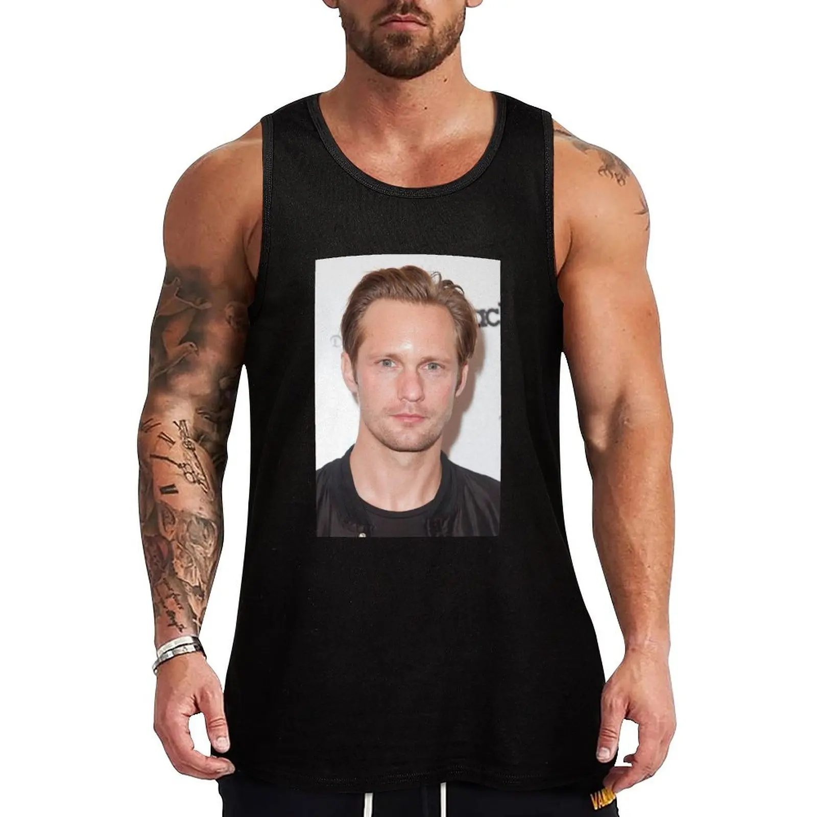 Фото Майка Alexander Skarsgard свободного кроя, повседневная, без рукавов, летняя №1