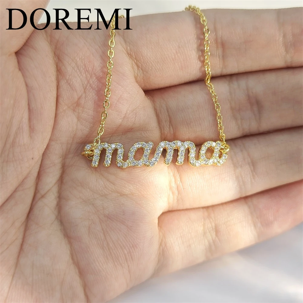 DOREMI Copper Materials MAMA Bracelet Necklace Crystal Letters Fashion Jewelry Bracelet Pink Box Mother's Day Gift Jewelry