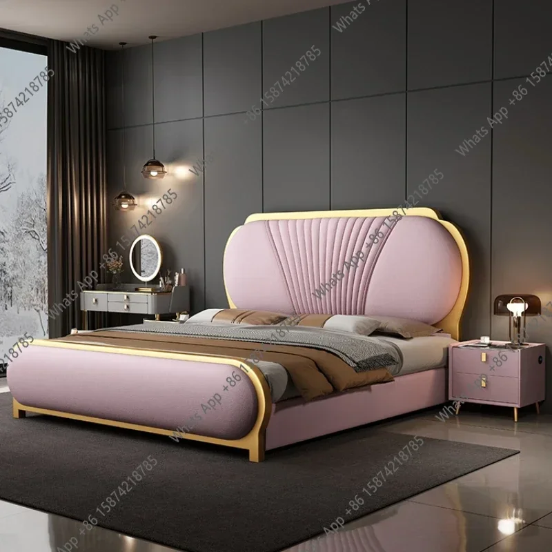 Фото Кровать двуспальная X Aesthetic Base, размер King Size, недорогая, стильная, современная, размер Queen, роскошная, в скандинавском стиле, мебель для спальни, кровать для двоих №3