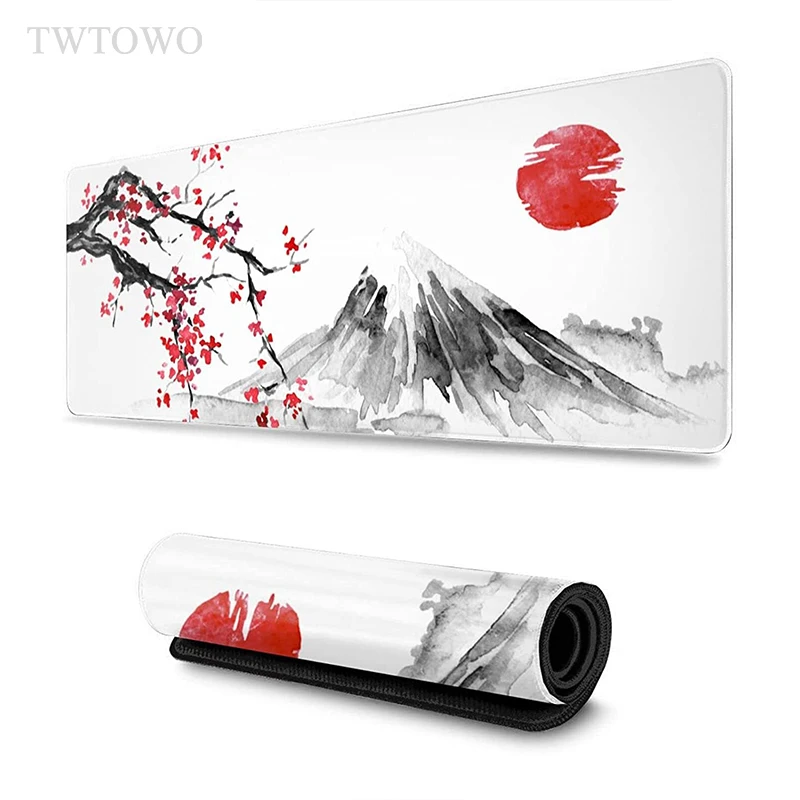 

Japanese Style Mount Fuji Cherry Blossoms Sakura Mouse Pad Gamer XL Custom Large HD Mousepad XXL Desk Mats Carpet PC Mouse Mat