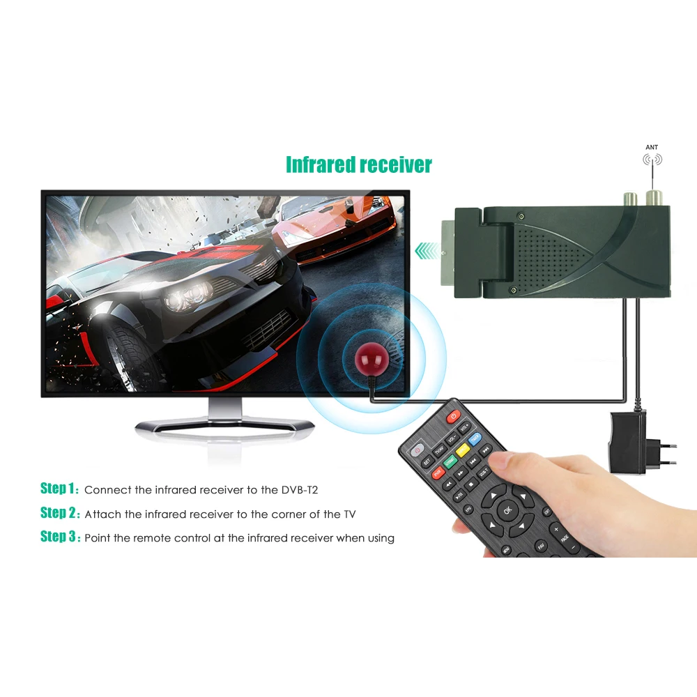 Haohsat DVB-T2 666 Scart HD H.265 T2 цифровой ТВ-тюнер DVB H265 HEVC декодер формата спутниковый
