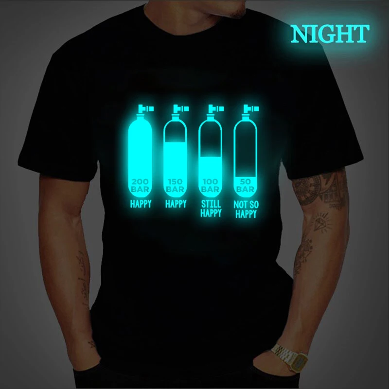 Diver 200 смешные футболки для мужчин летние светящиеся уличные топы Харадзюку с
