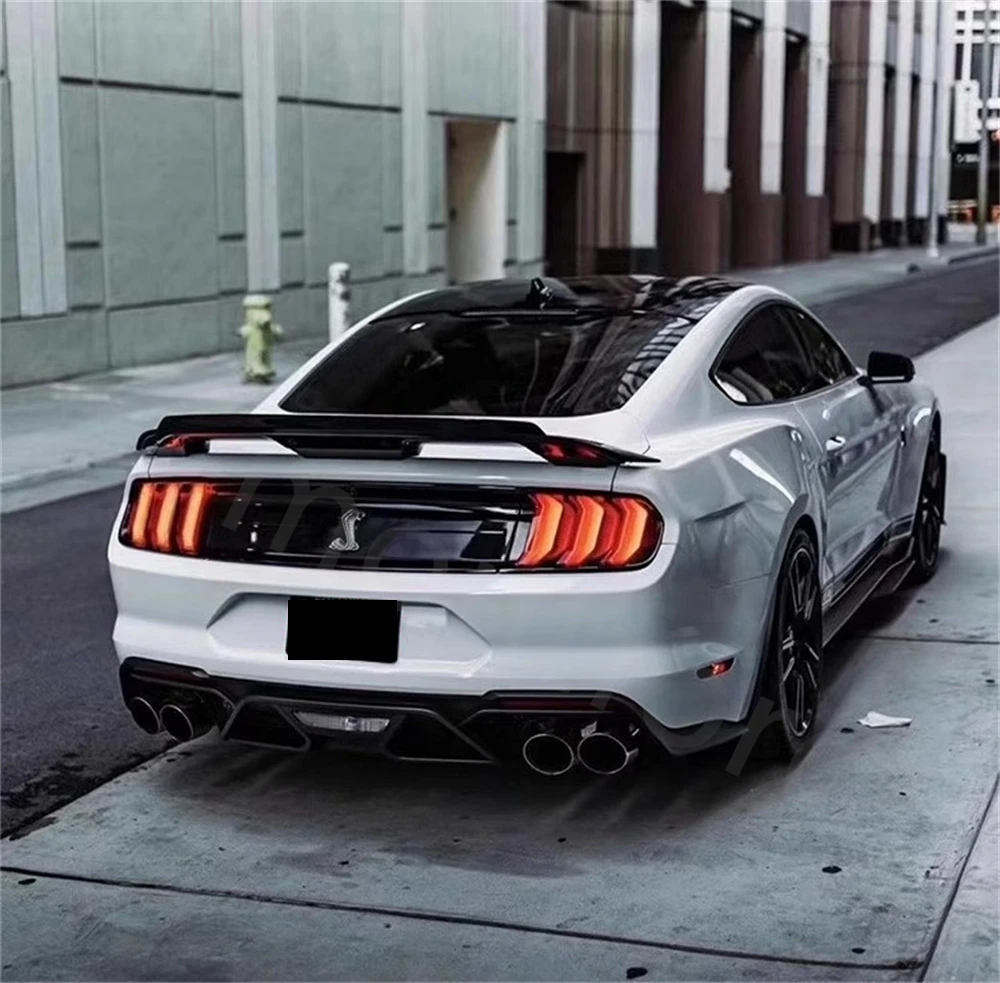 

2015-2023 для спойлера Mustang GT500, задний спойлер из АБС-пластика, блестящий черный узор из углеродного волокна для самостоятельной сборки