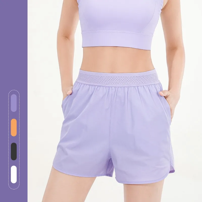 

Yoga Shorts Women's New Anti Glare Sports Pants Fake Two-Piece Quick Drying Breathable Running Shorts Yoga Suit Fitness Casual