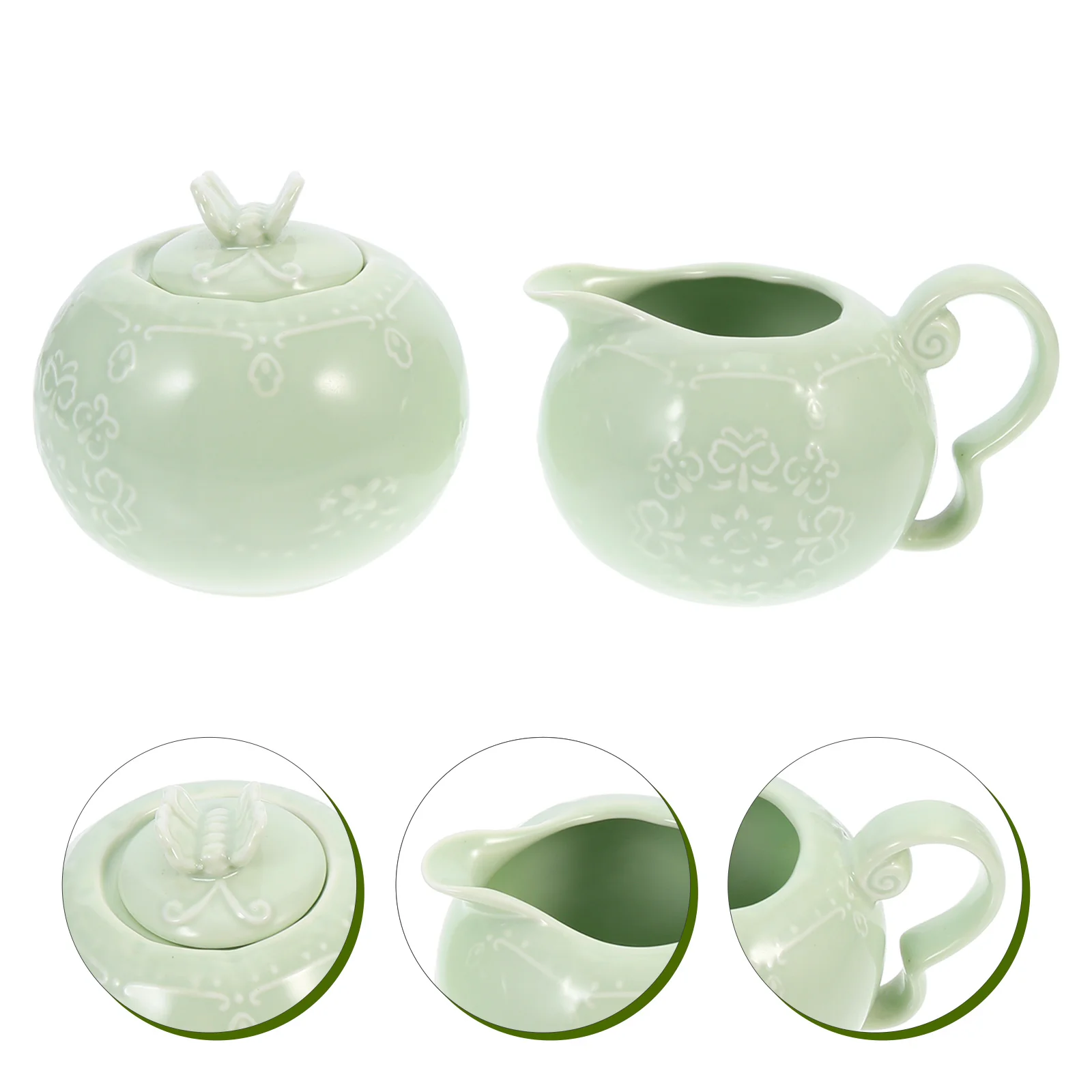 

Pitcher Sugar Creamer Ceramiccream Coffeelid Bowlcontainer Set Serving Salt Sauce Dispenser Mug Jug Jugs Pourer Porcelain Latte