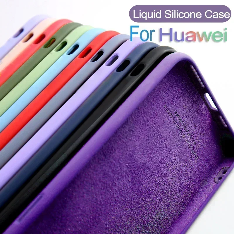 

Liquid Silicone Case For Huawei P30 Lite P10 P20 P40 P50 Pro Mate 20 30 Pro Y9 Prime 2019 Soft Shockproof Full Cover Fundas Capa
