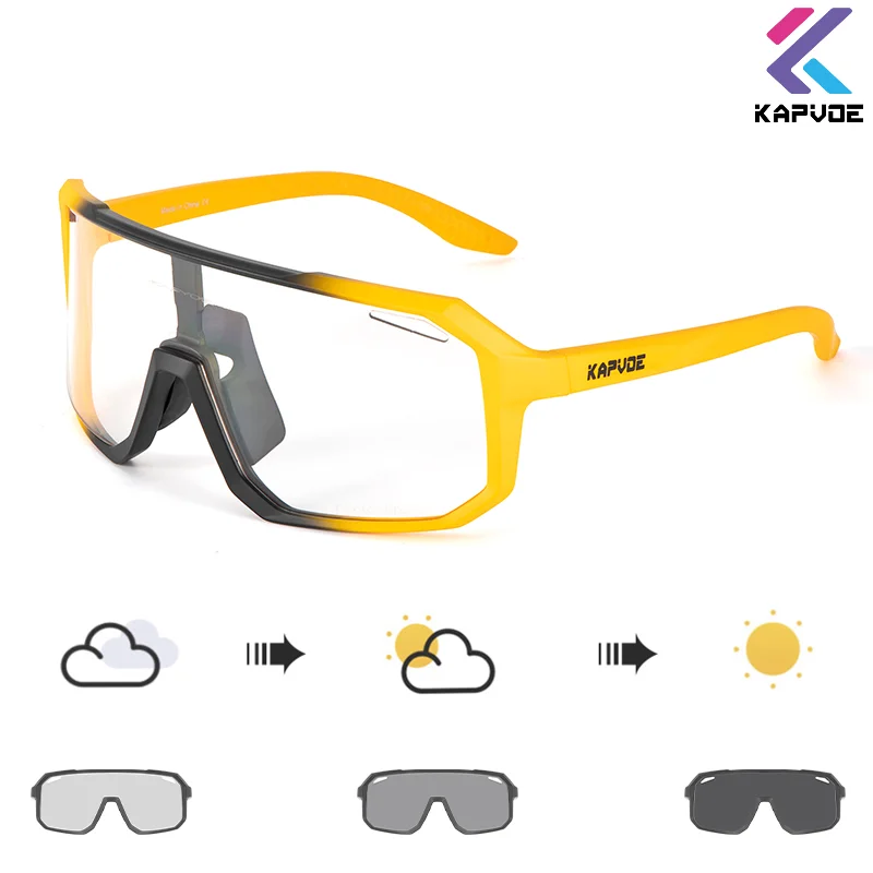 Фотохромные Велосипедные Солнцезащитные Очки Унисекс Kapvoe UV400 Защитная Ацетатная