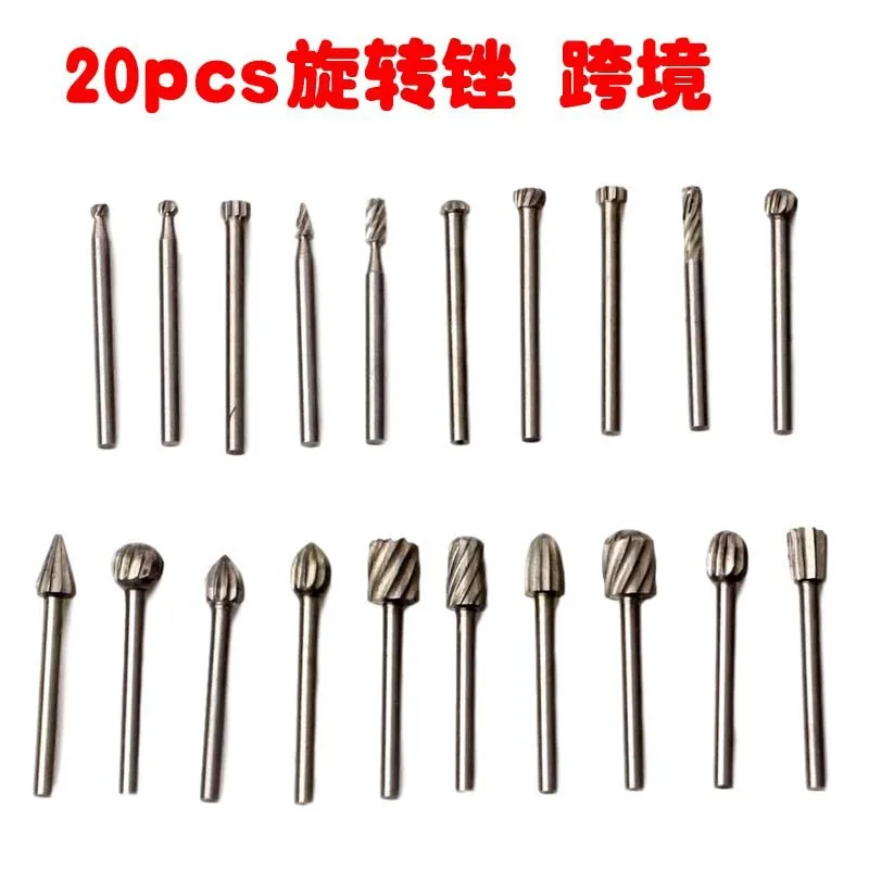 

20 шт. набор 3 мм электрическая фреза Высокоскоростная сталь Деревообработка небольшие вращающиеся заусенцы carvingdiyшлифовальная головка набо...