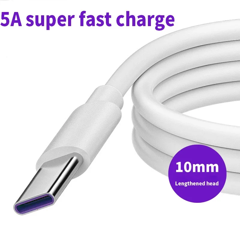 

10mm Long 5A USB Type-C Extension Tip Fast Charger Cable for Ulefone Shield 3W, 3WT, 5S, 6E, 6S, 7,6,5,3T, Power 5 charger cable