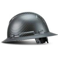 adjustable%c2%a0full brim hard hat construction work safety helmet classic black carbon fiber custom design hard hats for men women