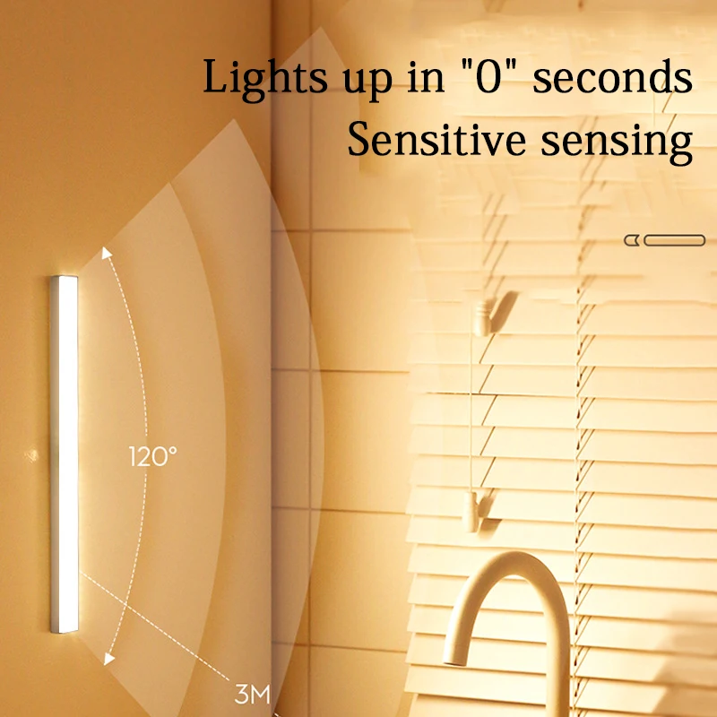 

USB Rechargeable LED Lights Cabinet Light Stepless Dimming Motion Sensor Led Multi-function Button One Colors Cabinet Lighting