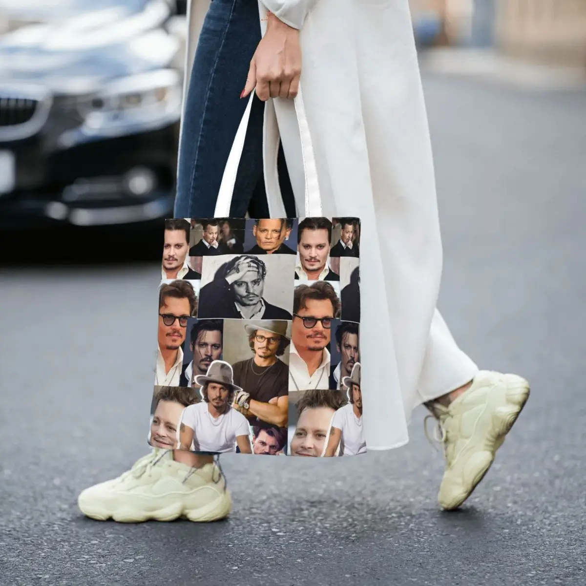 

Johnny Depp Women Canvas Handbag Large Capacity Shopper Bag Tote Bag withSmall Shoulder Bag