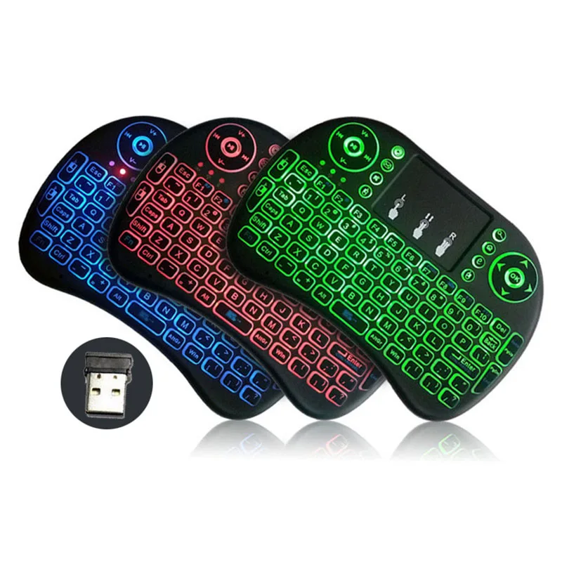 

【Customized Language】i8+ Backlit Keyboard Mini Wireless Bluetooth Keyboard 2.4G Touchpad Handheld Keyboard for PC Android TV Box