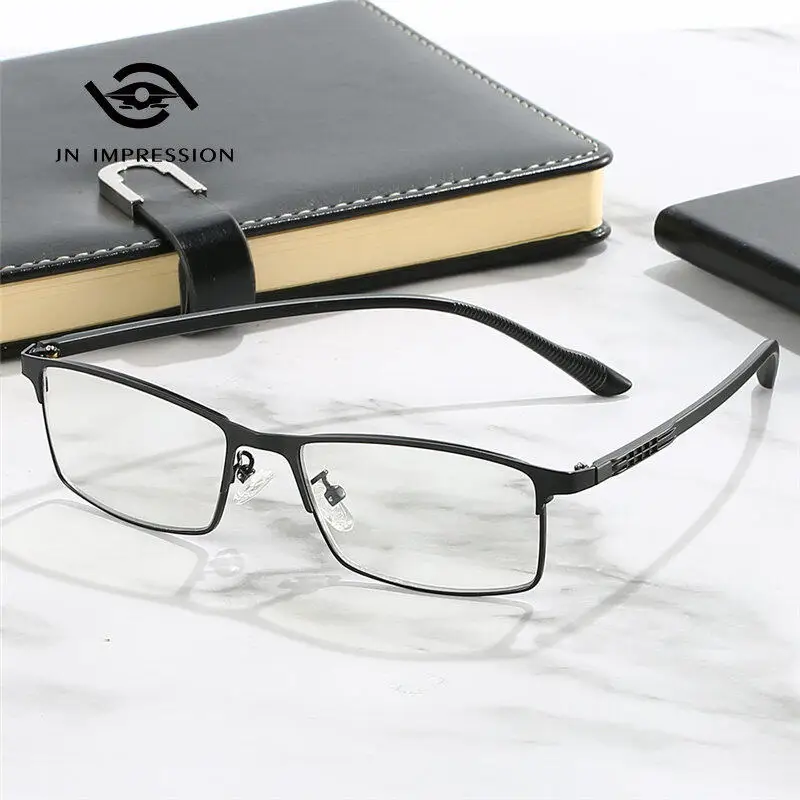 

New Single-light Color-changing Business Reading Glasses Men's Fashion HD Women's Metal TR Anti-blue Light Reading Glasses