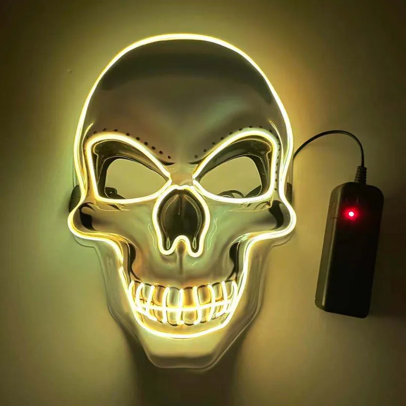 Hot Sale Halloween Mask Skull Light LED Horror Party Ghost Head Lighting Decoration Toy |
