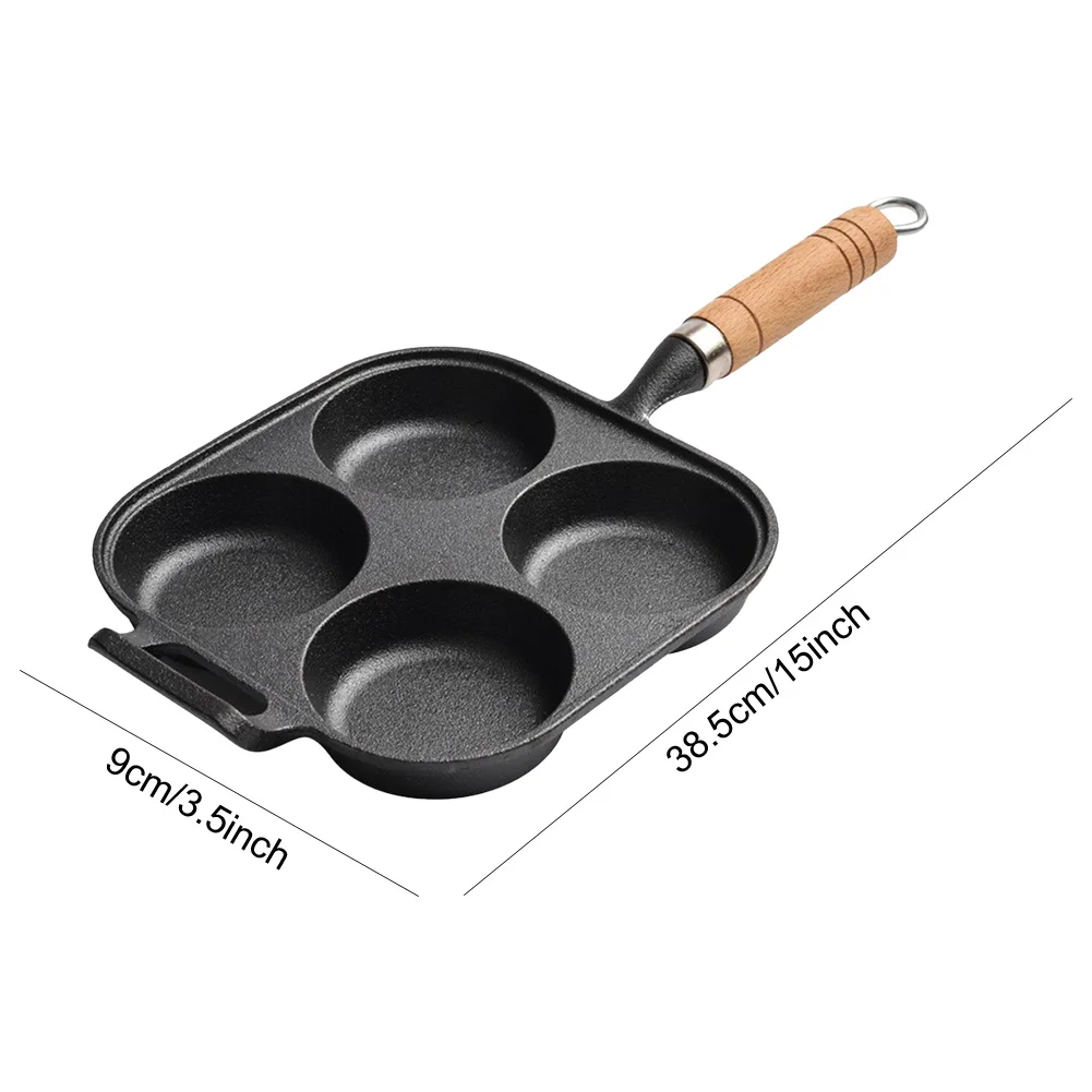 Чугунная сковорода для омлета с 4 отверстиями в форме сердца антипригарная