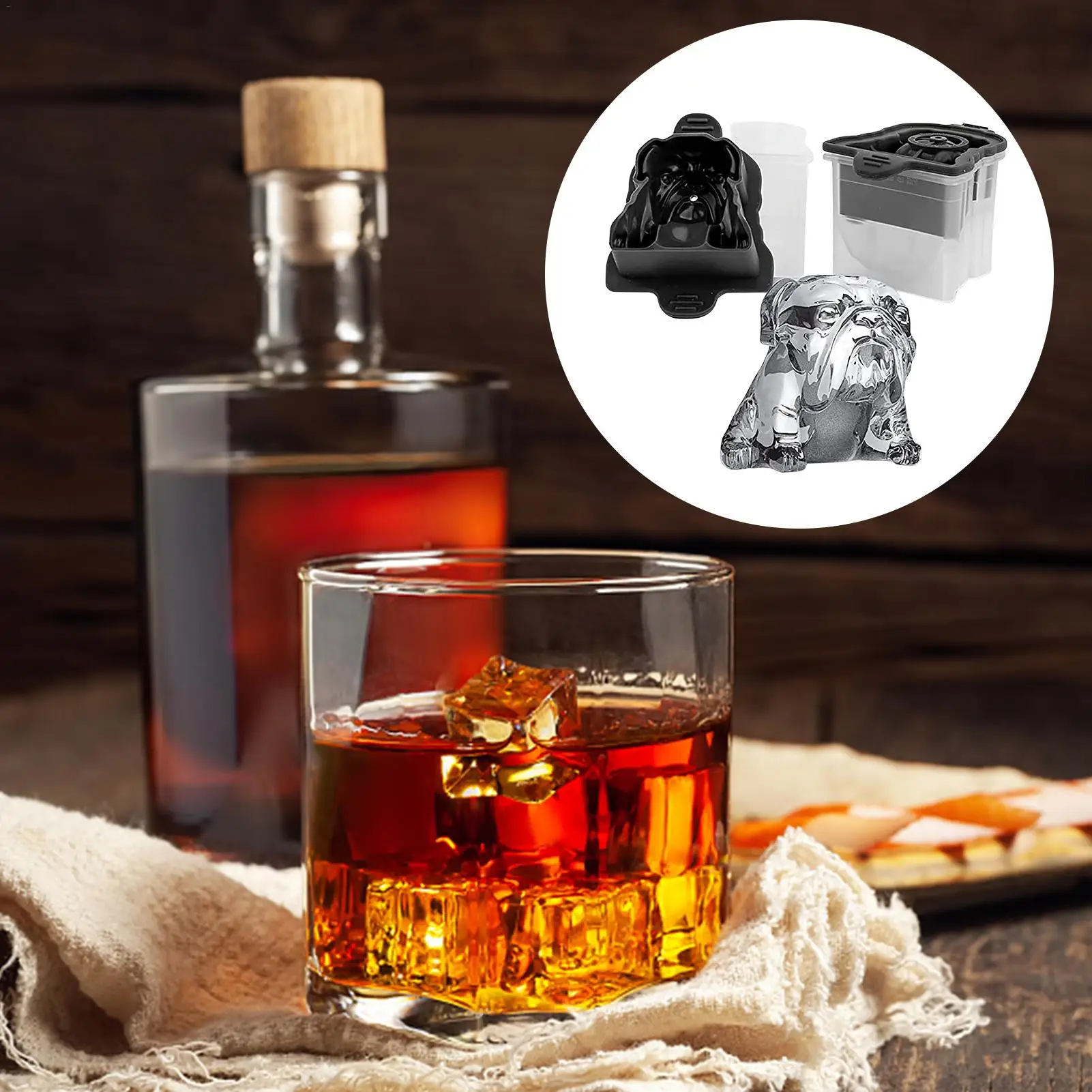 

Ice Cube Mold Silicone Cute Dog Shape 3DSilicone Ice Cube Tray Maker Cake Chocolate Mold DIY Baking