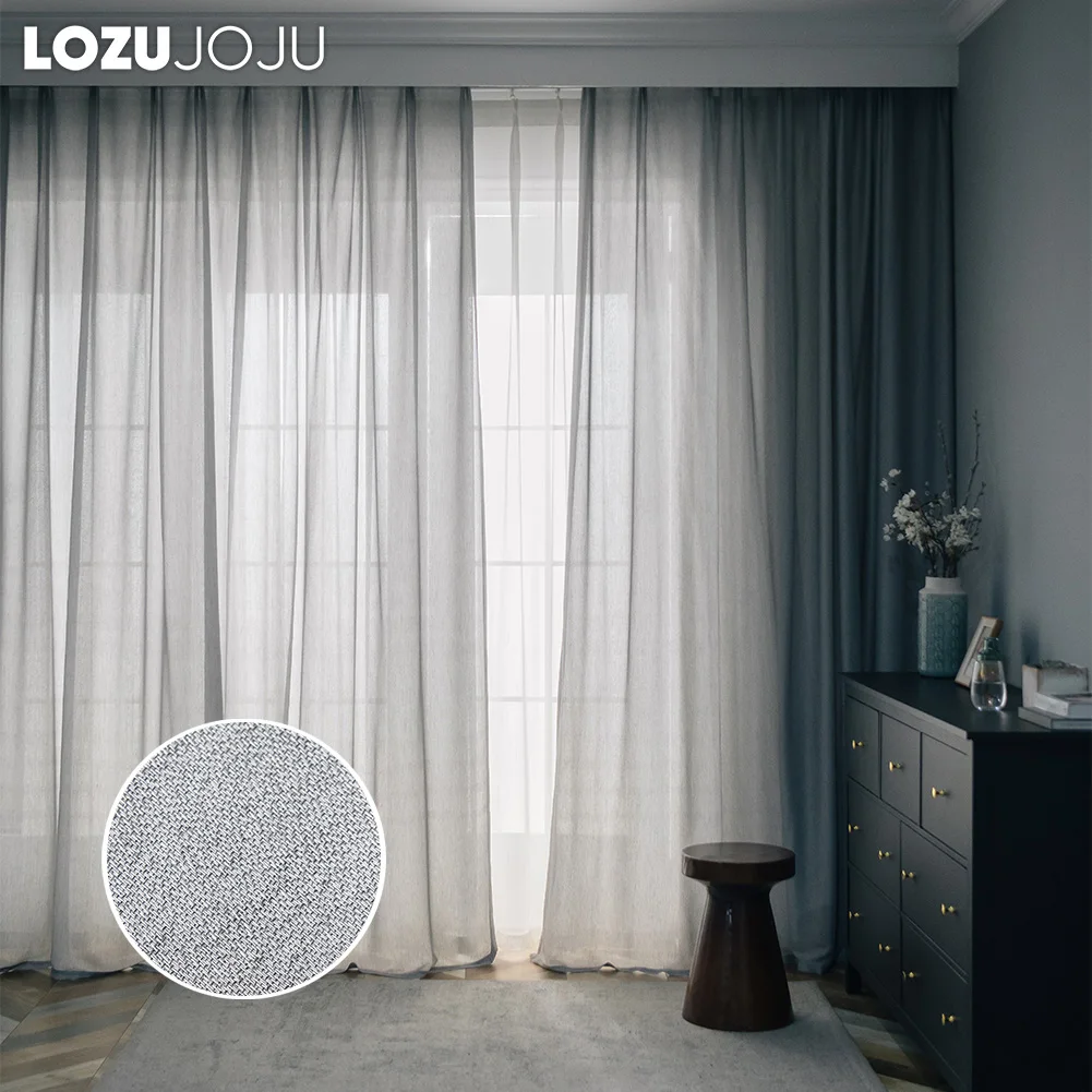 

LOZUJOJU однотонные шторы светильник передающие пыленепроницаемые тюлевые простые шторы в европейском стиле модные товары для дома