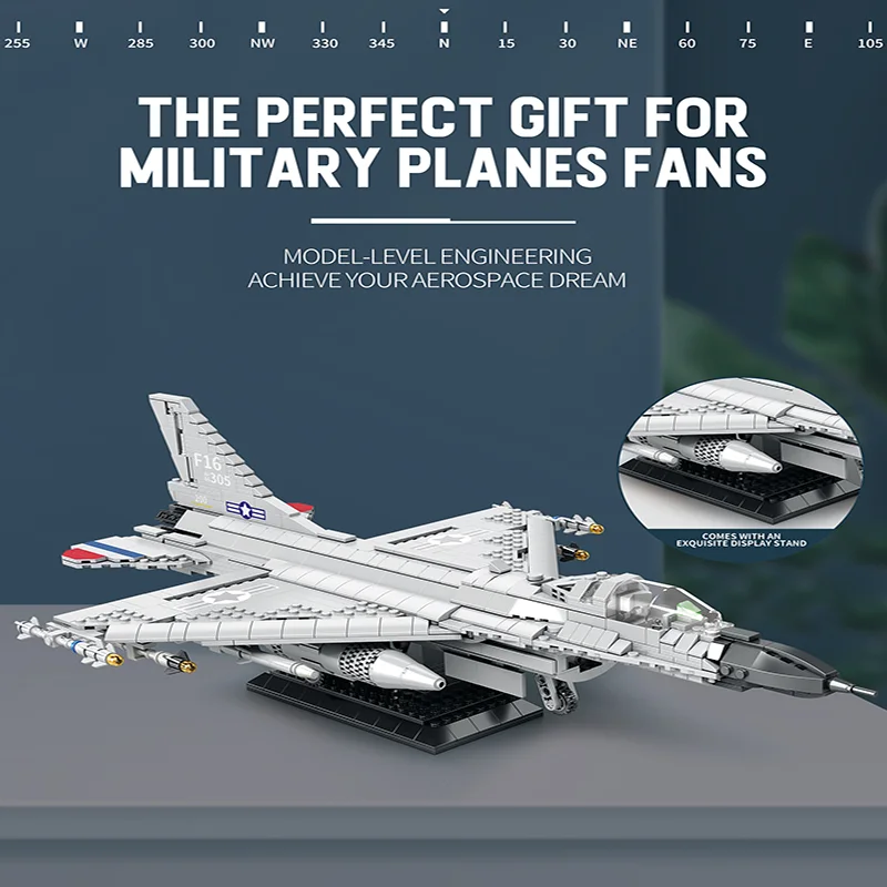 Reobrix 33027 строительный блок для Военного Истребителя настольное украшение детская