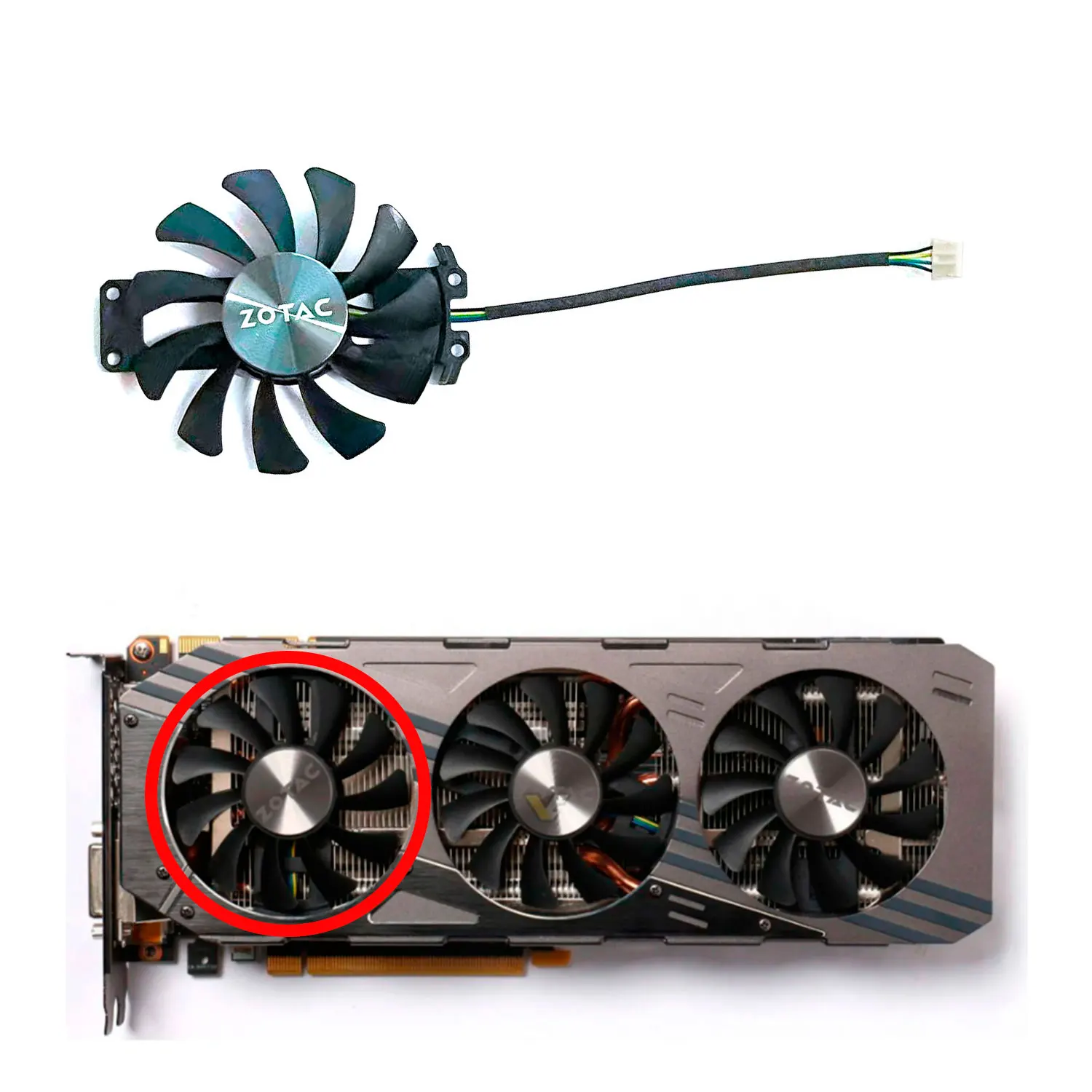 Фото Кулер для видеокарты ZOTAC GeForce GTX 970 980 AMP, 75 мм №4