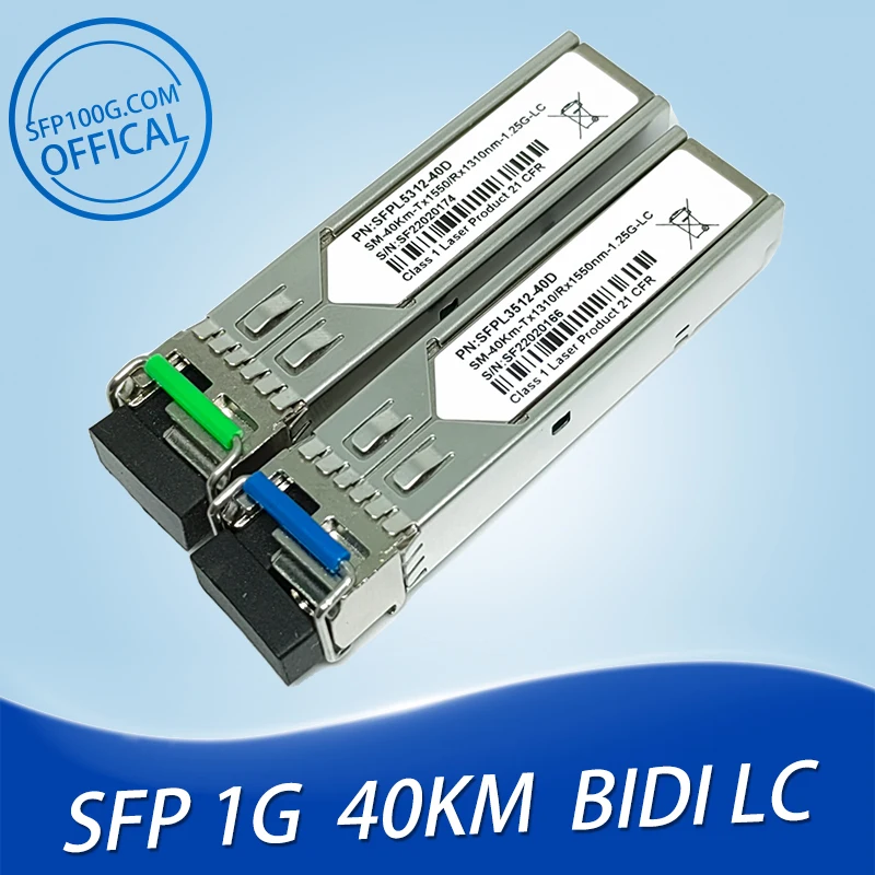1Gb LC SFP Module Single Bidi Fiber Optical Transceiver Gigabit 3-80km Compatible with Arista/Extreme/Mikrotik/Cisco Wwitch